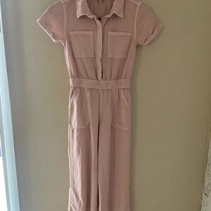 Cat & Jack Pink Jumpsuit with Collared Neckline and stretch waistband
